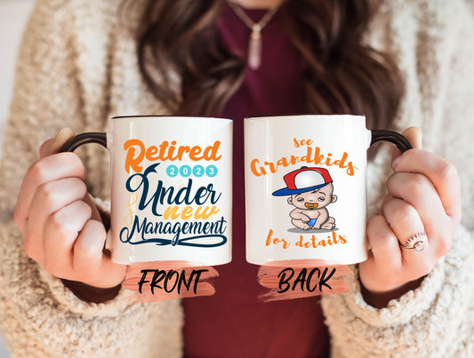 Under New Management Mug, Retirement Coffee Gifts Retired Mug For Grandpa & Grandma Retirement Day, Funny Retirement, Best Retirement Gift