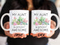 Awesome Aunt Mug, Aunt Mug For Auntie National Aunt’s Day, Gifts For Aunts, Cool Aunt Mug, Aunt Gift, Best Aunt Ever, Aunt Life For Her