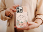 Pink Line Art Phone Case, Aesthetic Line Art Phone Case For Women Birthday Gift, Floral Phone Case, Feminine Line Art, Line Art Phone Case