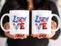 Love America Mug, 4th Of July Mug For Patriotic Independence Day Gift, America Map Mug, Fireworks Mug, Fourth of July Mug, Patriotic Mug