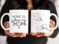 Home Is Where My Mom Is Mug, Mother Daughter Gift Long Distance Mug For Mom Christmas, State To State Mug, Mom Daughter Mugs For Mom