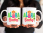 Aloha Beaches Mug, Hawaii Mug For Beach Lover’s Birthday Gift, Aloha Coffee Mug, Hawaii Coffee Cups, Hawaii Mugs, Polka Coffee Mug For Her