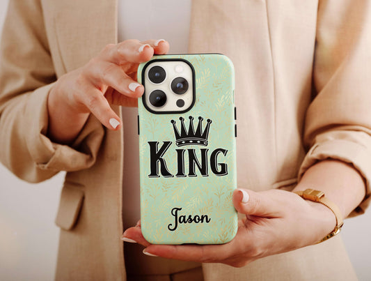 Custom King And Queen Phone Case, Matching Couple Phone Case For Men & Women Anniversary, Couple Case, Custom Phone Case, Couple Phone Case