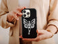 Aesthetic Skeleton Phone Case, Skeleton Cell Phone Case For Men And Women Birthday, Floral Skeleton Case, Skeleton With Wings, Skeleton Case