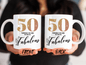 50 Years Of Being Fabulous Mug, 50th Birthday Mug For Men And Women 50th Birthday Gift, 50th Coffee Mug, 50 Years Old Birthday Mug For Her