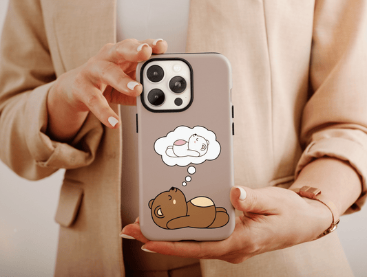 Funny Bear Phone Case, Couple Phone Case For Couples’ Matching Phone Cases Anniversary Gift, Matchy Bear Case, Custom Bear Cases For Couples