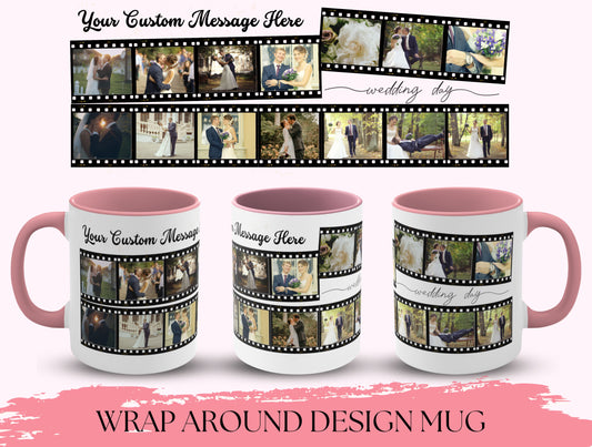 Custom Wedding Mug, Custom Wedding Photo Collage Mug For Couples Anniversary Gift, Wedding Collage Mug, Personalized Film Photo Mug For Wife