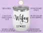 Hubby Wifey Est 2023 Wine Tumbler, Mr And Mrs Couples Tumblers For Couple’s Honeymoon Gift, Customizable Couples Tumblers For Newly Weds