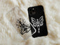 Aesthetic Skeleton Phone Case, Skeleton Cell Phone Case For Men And Women Birthday, Floral Skeleton Case, Skeleton With Wings, Skeleton Case