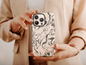 Line Art Pattern Phone Case, Pattern Phone Case For Men And Women Christmas Gift, Case With Pattern, Line Pattern Cases For Men And Women