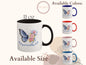 Butterfly Gift, Butterfly With Roses Mug For Butterfly Lovers Birthday, Butterfly Mug, Butterfly Coffee Cup, Butterfly Mug Gift For Women