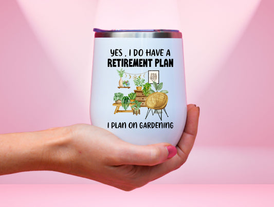 Retirement Plant Wine Tumbler, Coworker Gift Tumbler For Plant Lovers Retirement Gift, Best Retirement Gift, Funny Retirement Tumblers