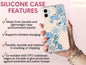 Blue Carnation Phone Case, Kawaii Floral Phone Case For Women Christmas, Botanical Phone Case, Flower Phone Case, Cute Phone Case For Her