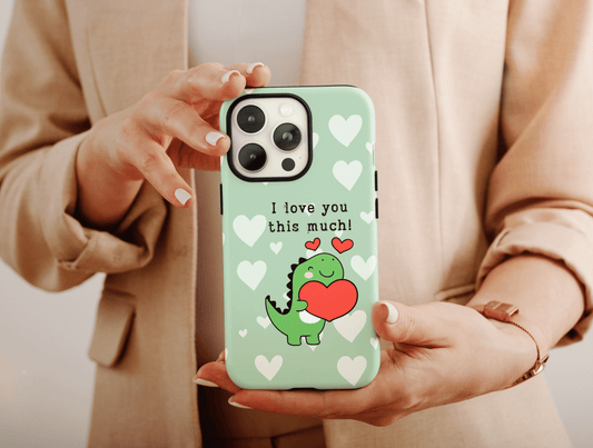 Funny Dinosaur Phone Case, Couple Phone Case For Couples’ Matching Phone Cases Anniversary Gift, Matchy Dino Case, Custom Cases For Couples