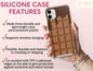 Melting Chocolate Phone Case, Chocolate Phone Case For Men And Women Christmas Gift, Kids Phone Case, Chocolate Bar Case For Him & Her
