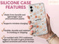 Custom Floral Name Phone Case, Custom Name With Background Phone Case For Women Birthday, Girly Phone Case, Flower Phone Case For Her