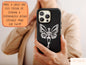 Aesthetic Skeleton Phone Case, Skeleton Cell Phone Case For Men And Women Birthday, Floral Skeleton Case, Skeleton With Wings, Skeleton Case