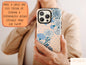 Blue Carnation Phone Case, Kawaii Floral Phone Case For Women Christmas, Botanical Phone Case, Flower Phone Case, Cute Phone Case For Her