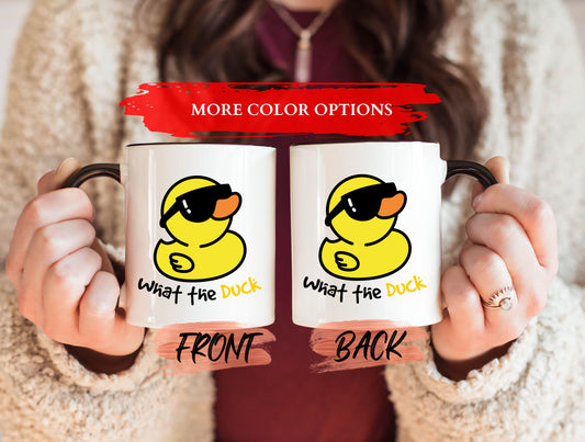 What The Duck Mug, Cute Duck Mug For Duck Lover Birthday Gift, Funny Duck Cup, Cool Duck Mug, Gangster Duck Mug, Duck Lover Gift For Him/Her