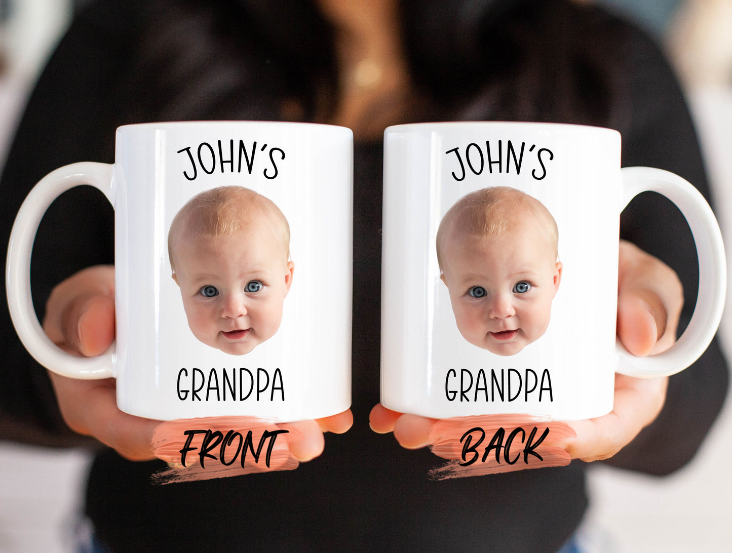 Grandpa Mug Gift, Personalized Baby Face Photo Mug For Grandpa Birthday, Baby Face Coffee Mug, Grandpa Gift, Custom Face Mug For Grandfather