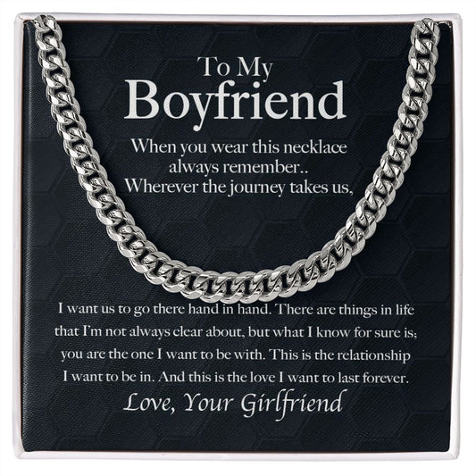 Cuban Chain Link Necklace, Boyfriend Necklace Gift Anniversary Gift From Girlfriend