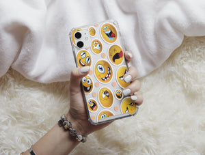 Funny Emoji Phone Case – Kawaii Sticker Bomb Design