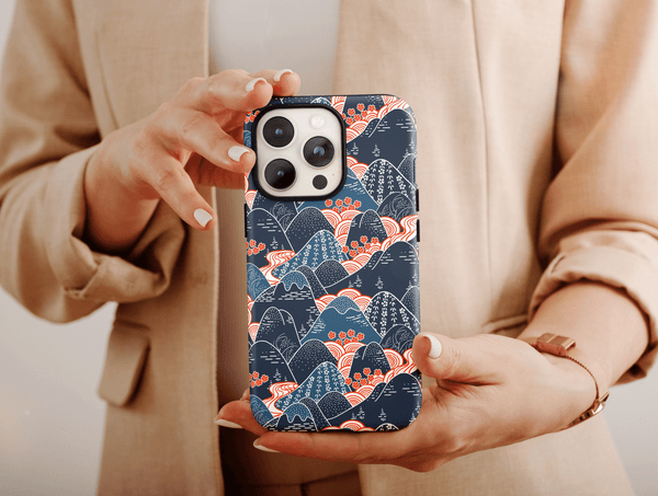 Mountain Doodle Art Phone Case – Whimsical Nature Design