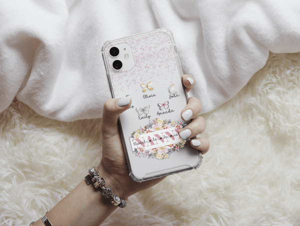 Blessed To Be Called Nanny Phone Case – Personalized Floral & Butterfly Design