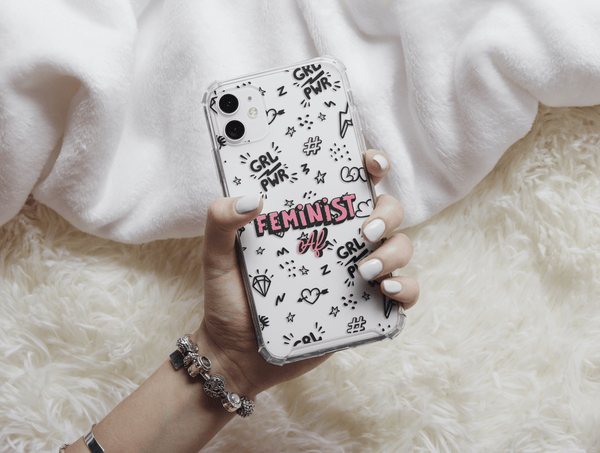 Feminist AF Phone Case – Bold Girl Power Doodle Design
