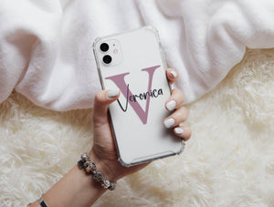 Monogram Name Phone Case – Personalized Initial & Elegant Cursive Design
