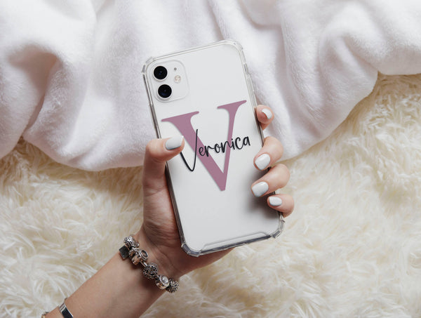 Monogram Name Phone Case – Personalized Initial & Elegant Cursive Design