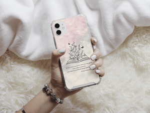 Bookish Phone Case – Open Book, Botanical & Butterfly Literary Design