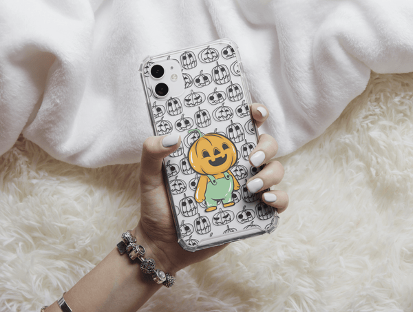 Cute Halloween Phone Case – Pumpkin Character & Jack O'Lantern