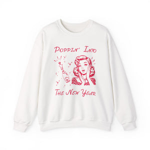 Poppin' Into The New Year Sweatshirt – Retro Champagne Crewneck