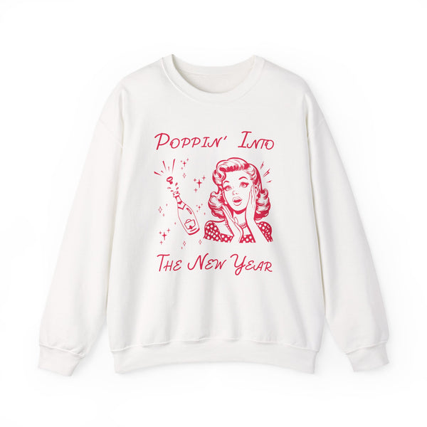 Poppin' Into The New Year Sweatshirt – Retro Champagne Crewneck