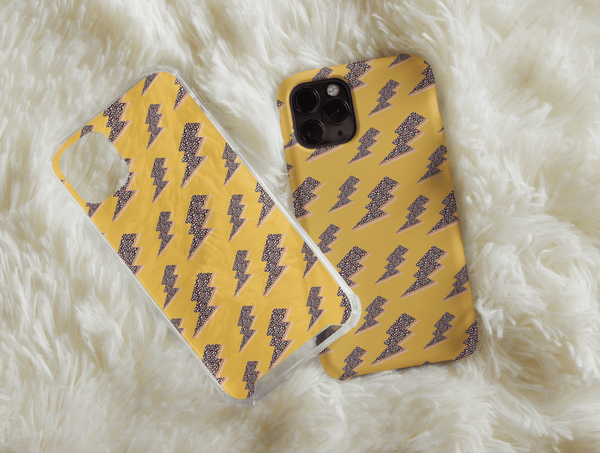 Retro Leopard Phone Case – Leopard Print Lightning Bolt Design