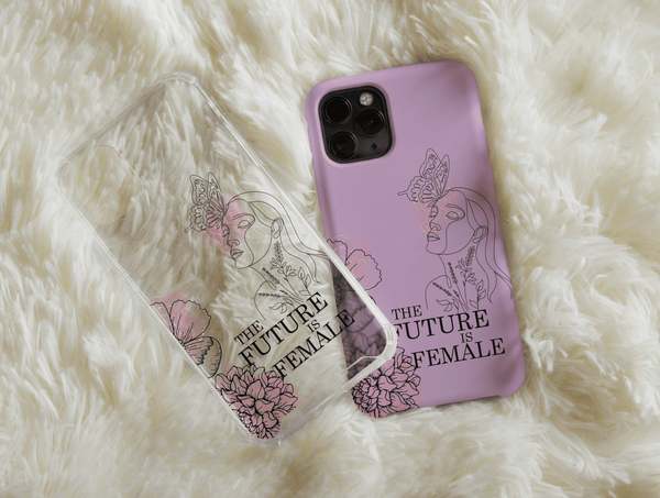The Future Is Female Phone Case – Feminine Line Art & Botanical Design