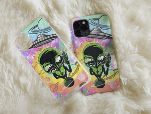 Psychedelic Alien Phone Case – Trippy Cosmic Space Design