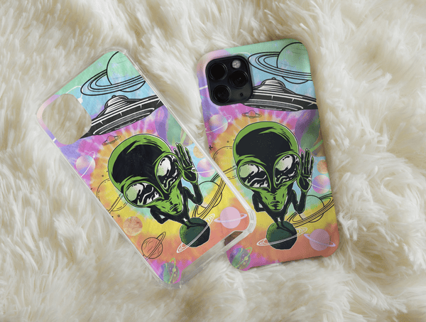 Psychedelic Alien Phone Case – Trippy Cosmic Space Design