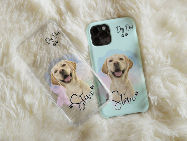 Pet Memorial Phone Case – Personalized Dog Dad Portrait Gift