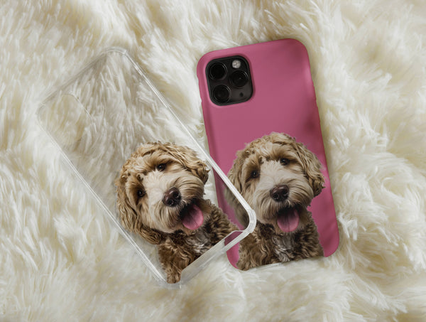 Custom Pet Portrait Phone Case For Pet Owners’ Birthday Gift, Pet Phone Case, Pet Portrait Case, Custom Pet Icon Case For Mother's Day Gift