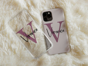 Monogram Name Phone Case – Personalized Initial & Elegant Cursive Design