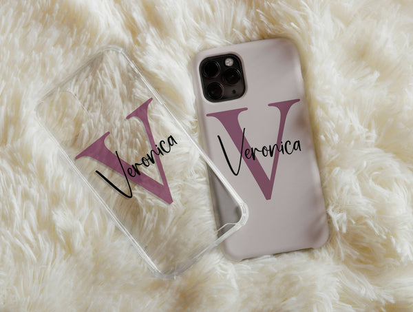 Monogram Name Phone Case – Personalized Initial & Elegant Cursive Design