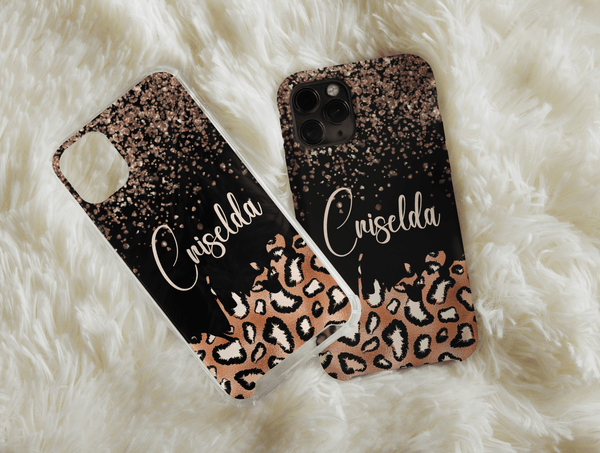Glitter Leopard Phone Case – Personalized Glam Animal Print