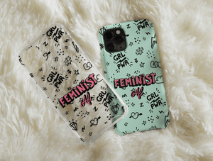 Feminist AF Phone Case – Bold Girl Power Doodle Design
