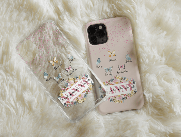 Blessed To Be Called Nanny Phone Case – Personalized Floral & Butterfly Design