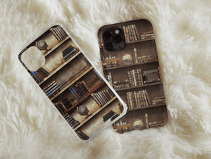 Bookshelves Phone Case – Vintage Book Lover