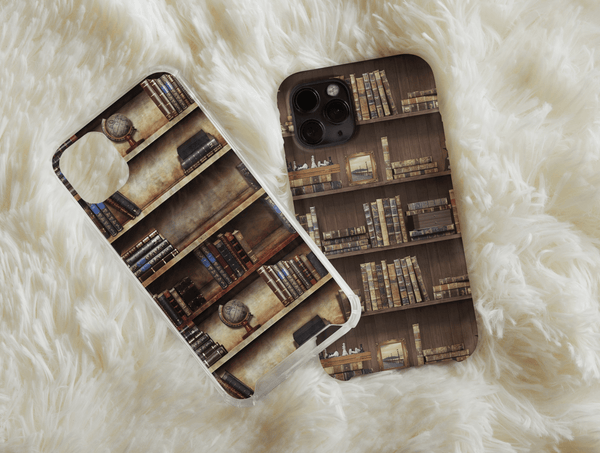 Bookshelves Phone Case – Vintage Book Lover
