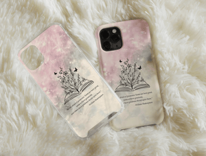 Bookish Phone Case – Open Book, Botanical & Butterfly Literary Design