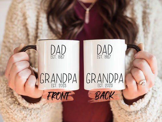 Grandpa Est Mug, Dad To Grandpa Mug For New Grandpa Baby Father's Day Gift, Baby Reveal Gift, Custom New Grandpa, Dad Grandpa Est Mug